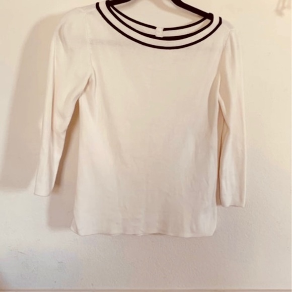 Talbots XS 3/4 Sleeve black and white Sweater - Picture 4 of 5